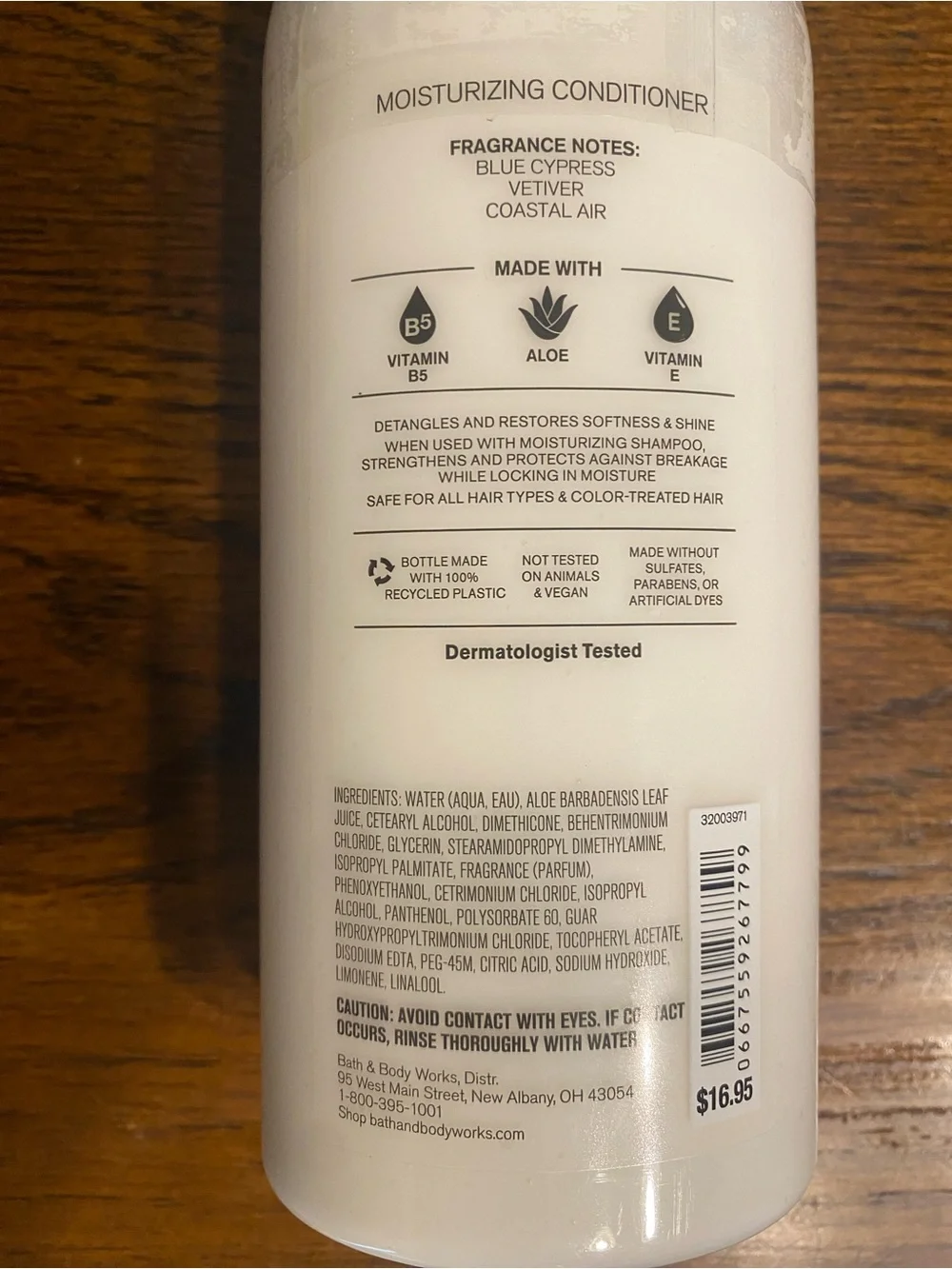 NWT Bath & Body Works OCEAN Moisturizing Conditioner 16 oz Blue Cypress Vetiver